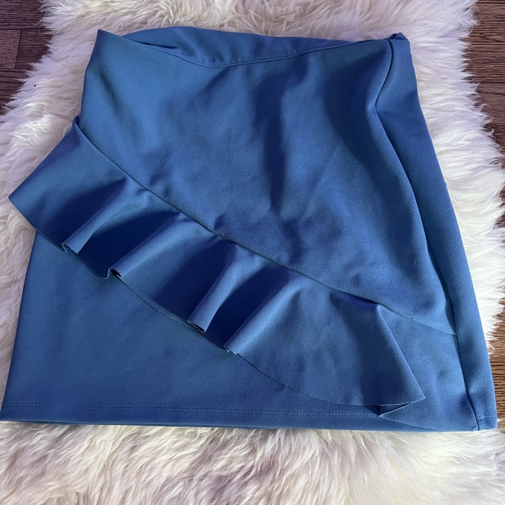 Blue ruffled skirt